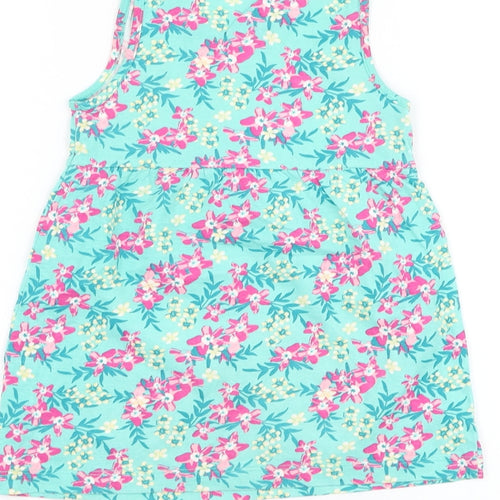 Lupilu Girls Multicoloured Floral Cotton Shift Size 12-18 Months Round Neck Pullover