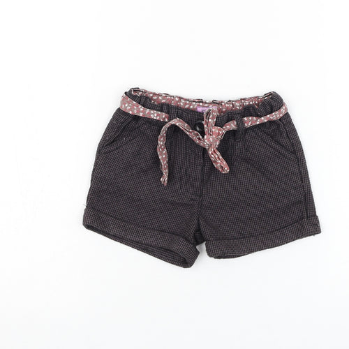 F&F Girls Brown Houndstooth Polyester Cropped Trousers Size 12-18 Months Tie - Shorts