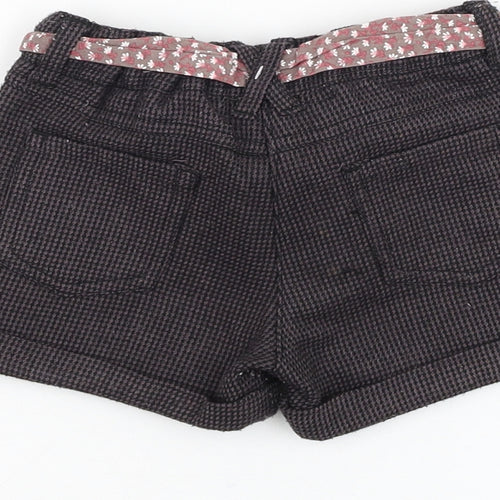 F&F Girls Brown Houndstooth Polyester Cropped Trousers Size 12-18 Months Tie - Shorts