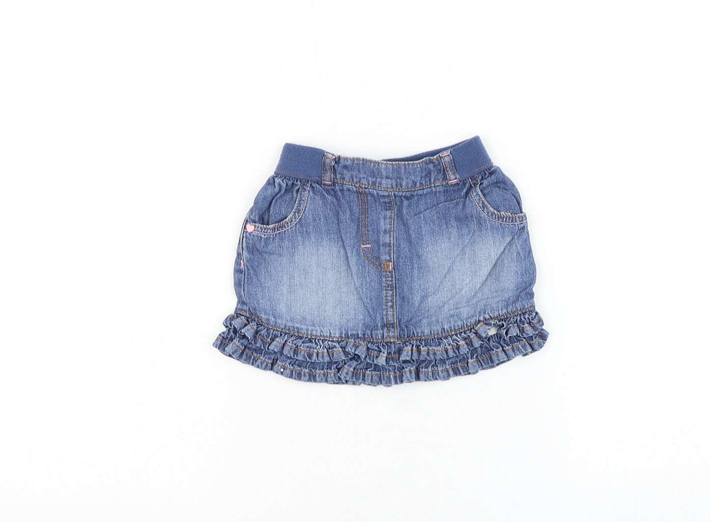 George Girls Blue Cotton Mini Skirt Size 18 Months Pull On