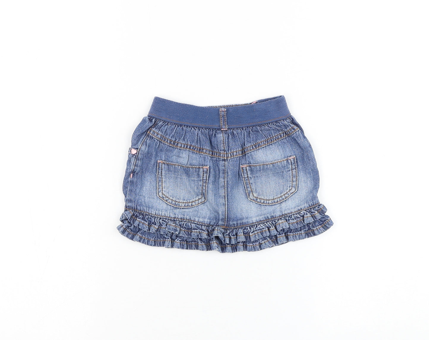 George Girls Blue Cotton Mini Skirt Size 18 Months Pull On
