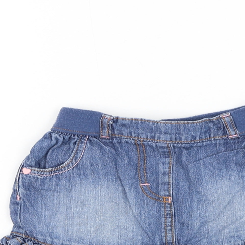 George Girls Blue Cotton Mini Skirt Size 18 Months Pull On
