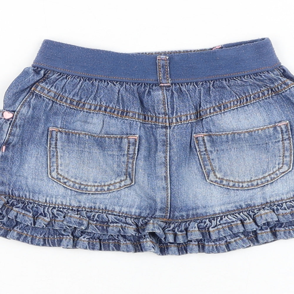 George Girls Blue Cotton Mini Skirt Size 18 Months Pull On