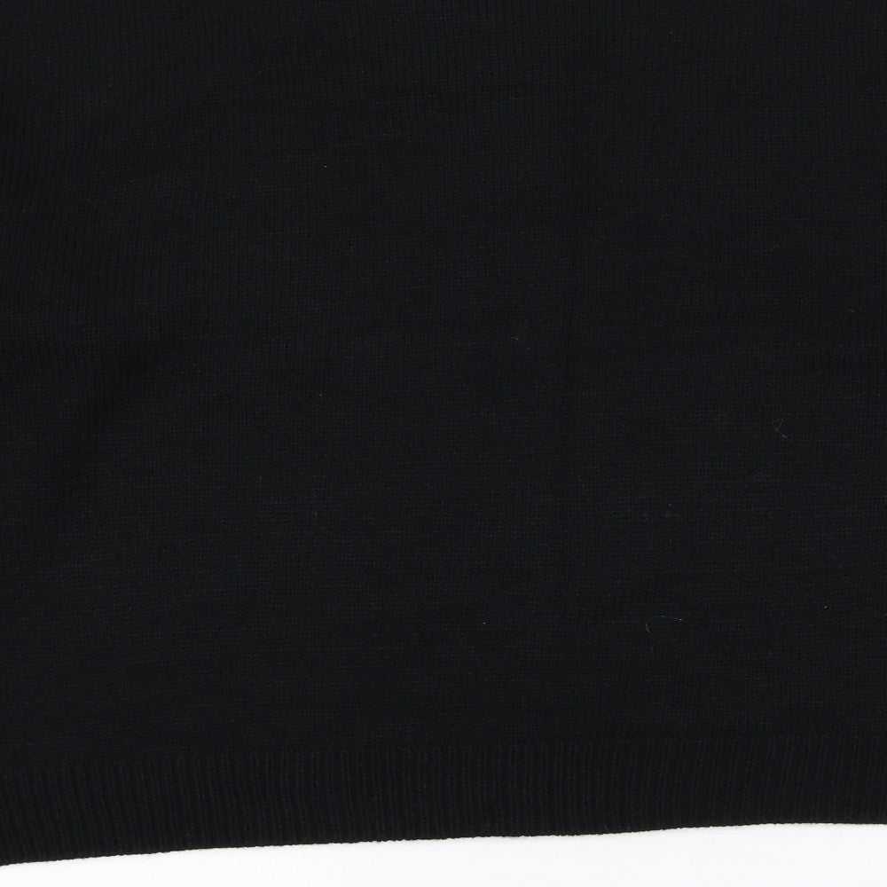 Pep&Co Womens Black Round Neck Acrylic Pullover Jumper Size XL - Let It Snow
