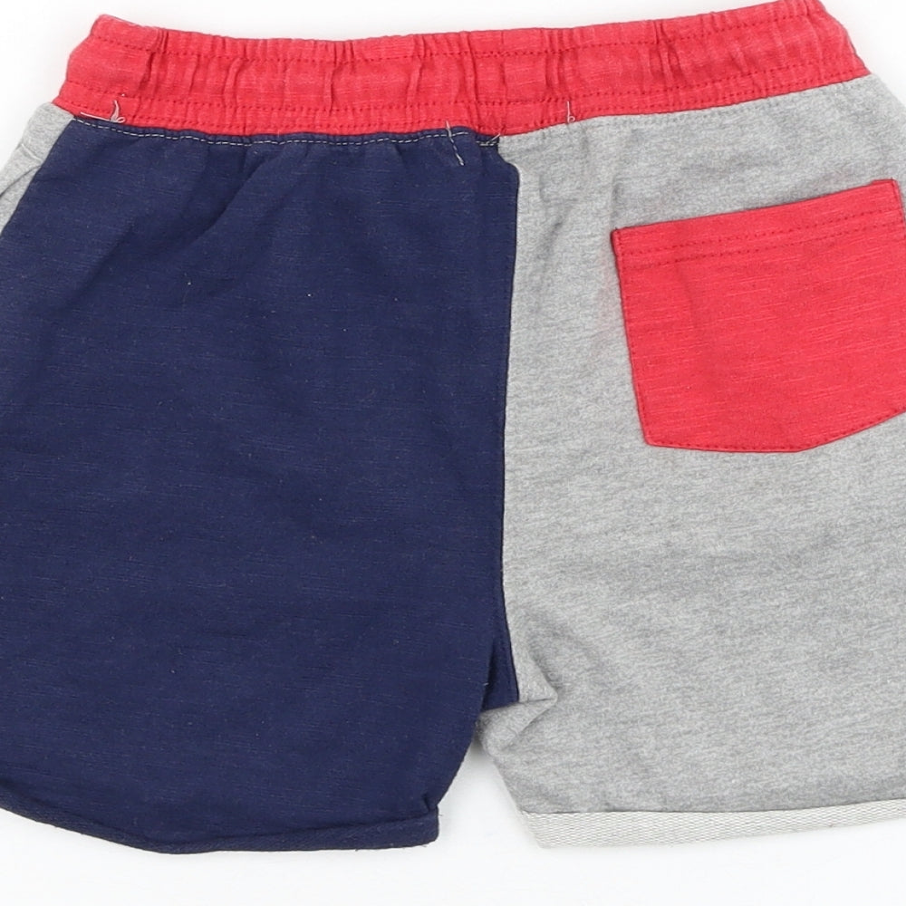 Cotton On Boys Multicoloured Colourblock Cotton Sweat Shorts Size 6 Years Regular Drawstring