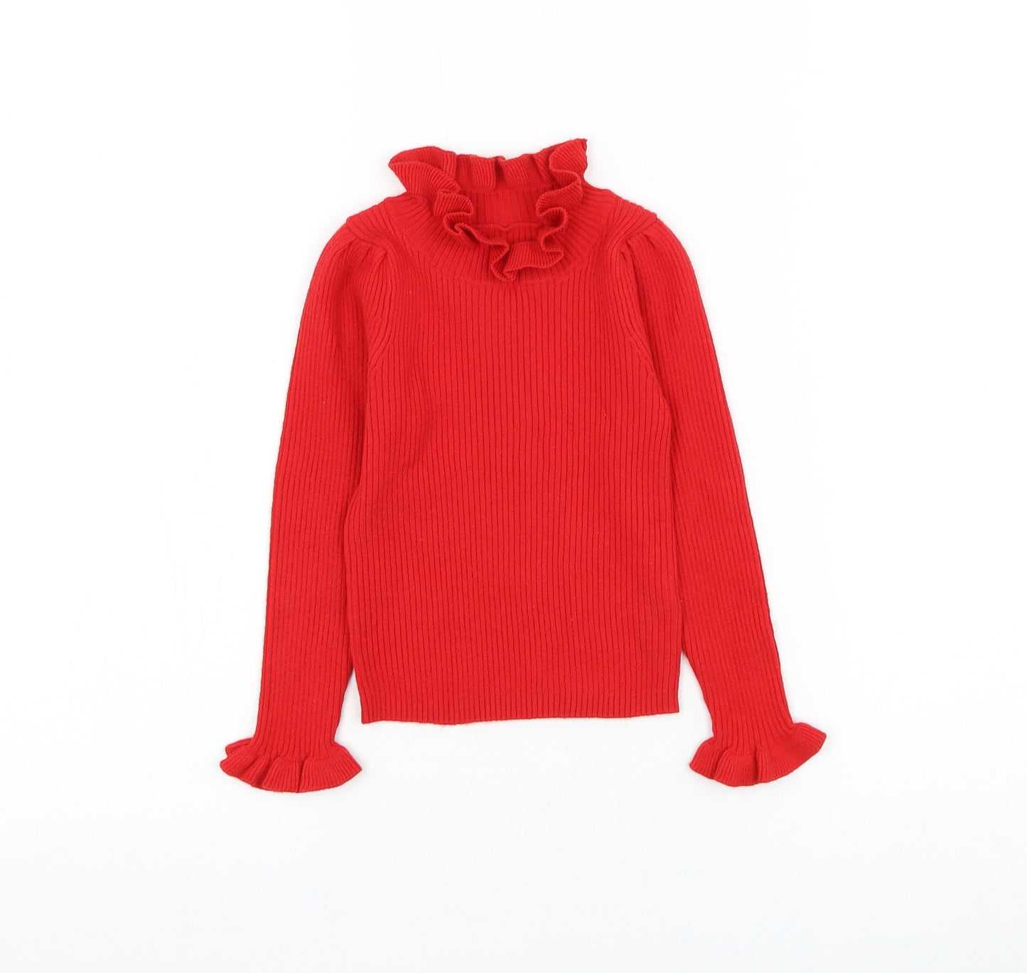 Dunnes Stores Girls Red Mock Neck Viscose Pullover Jumper Size 2-3 Years Pullover