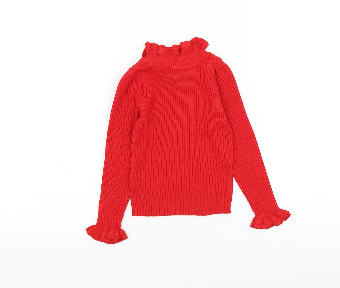 Dunnes Stores Girls Red Mock Neck Viscose Pullover Jumper Size 2-3 Years Pullover
