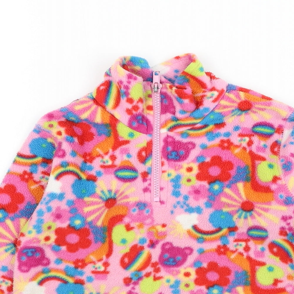 Power Kids Girls Multicoloured Geometric Polyester Pullover Sweatshirt Size 2-3 Years Zip