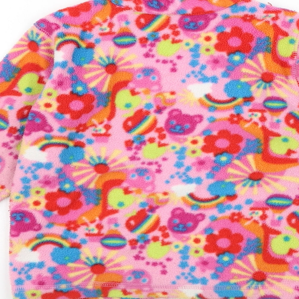 Power Kids Girls Multicoloured Geometric Polyester Pullover Sweatshirt Size 2-3 Years Zip