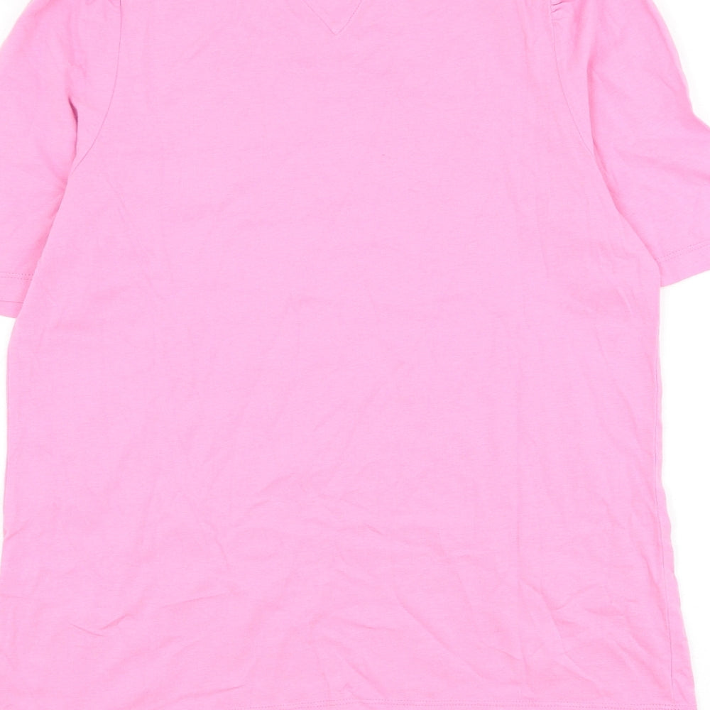 Tommy Jeans Womens Pink Cotton Basic T-Shirt Size M Round Neck