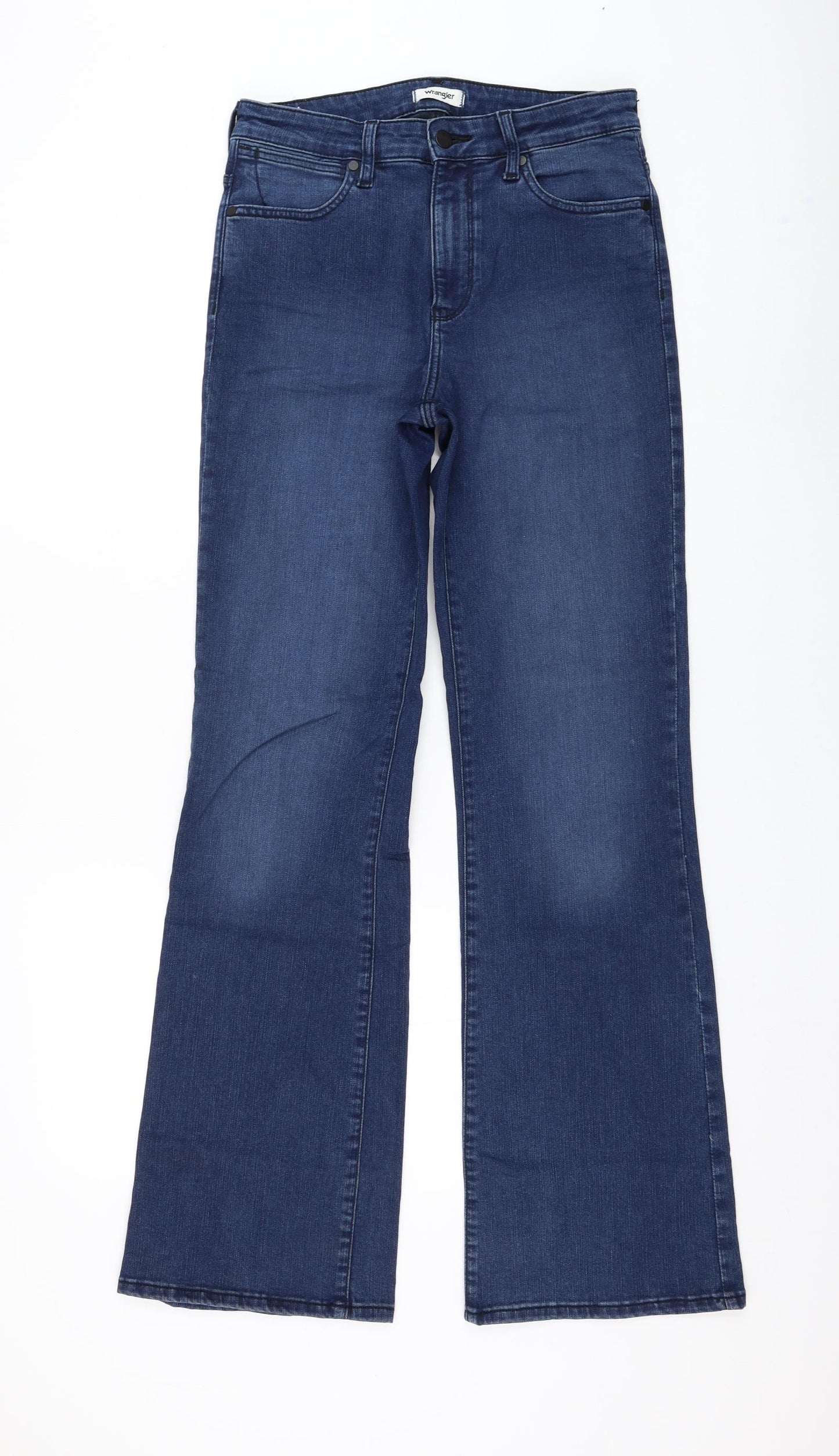 Wrangler Womens Blue Cotton Bootcut Jeans Size 29 in L32 in Regular Zip