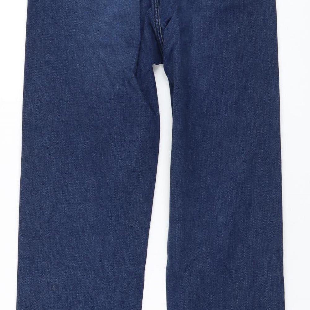 Wrangler Womens Blue Cotton Bootcut Jeans Size 29 in L32 in Regular Zip