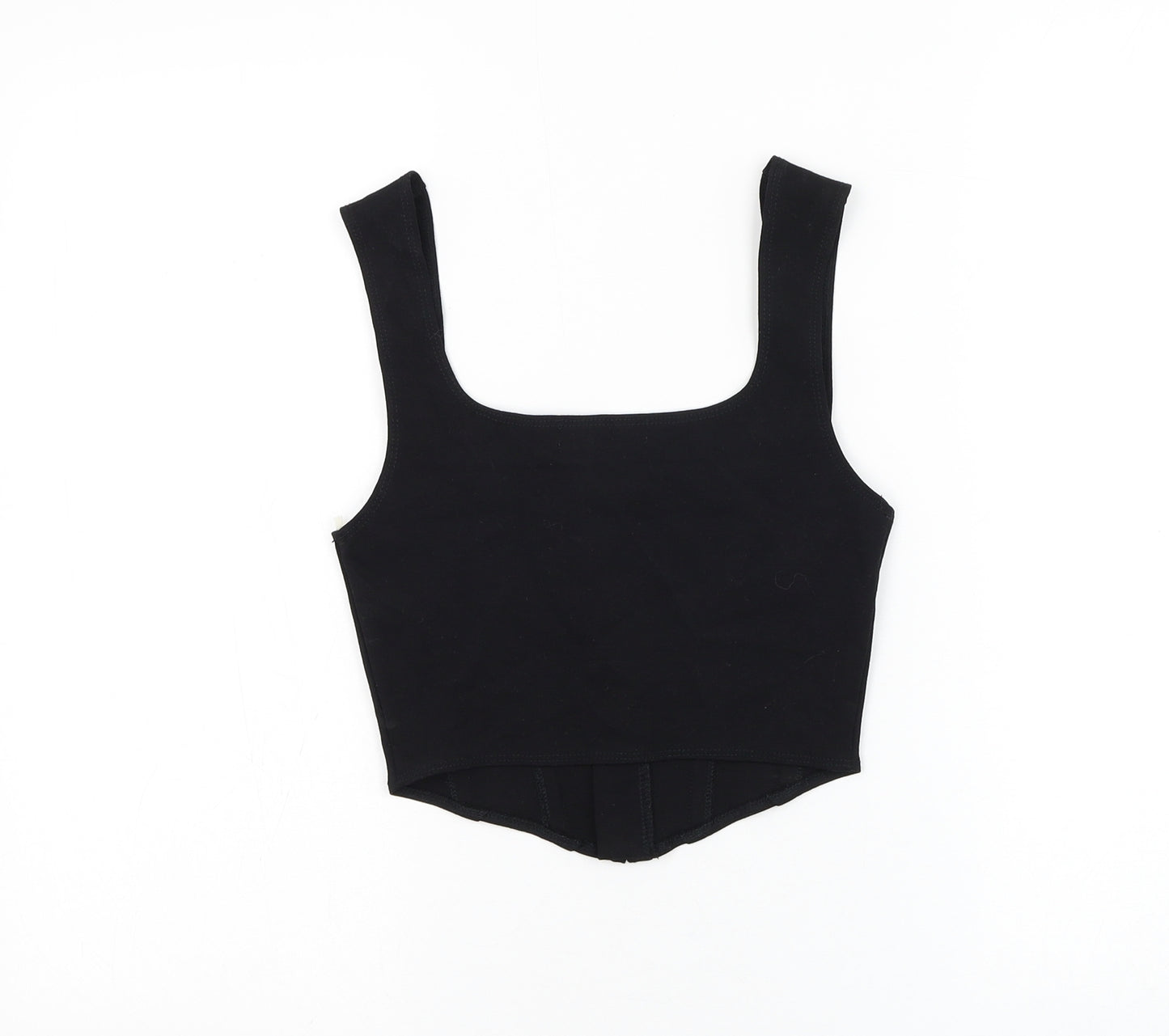 Popular 21 Womens Black Nylon Cropped Tank Size S Square Neck