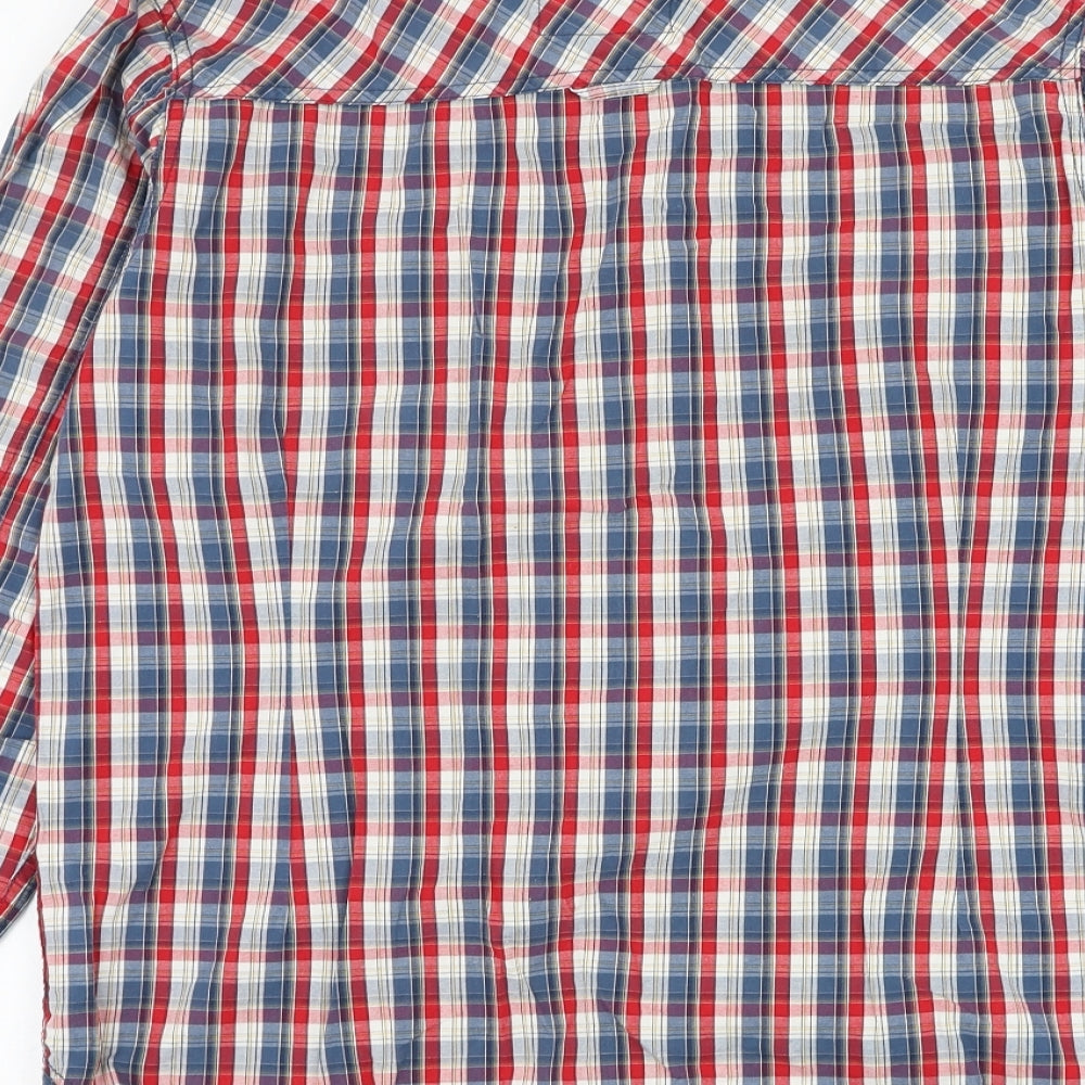 Tokyo Laundry Mens Multicoloured Plaid Cotton Button-Up Size M Collared Button