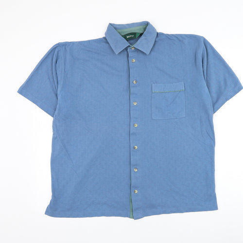 Wolsey Mens Blue Cotton Button-Up Size XL Collared Button