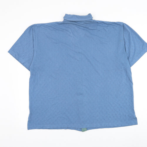 Wolsey Mens Blue Cotton Button-Up Size XL Collared Button