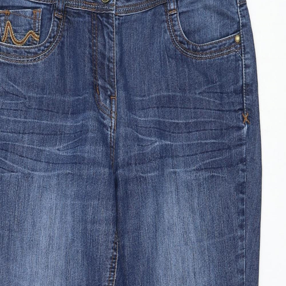 George Womens Blue Polyester Cropped Jeans Size 34 in L22 in Regular Zip