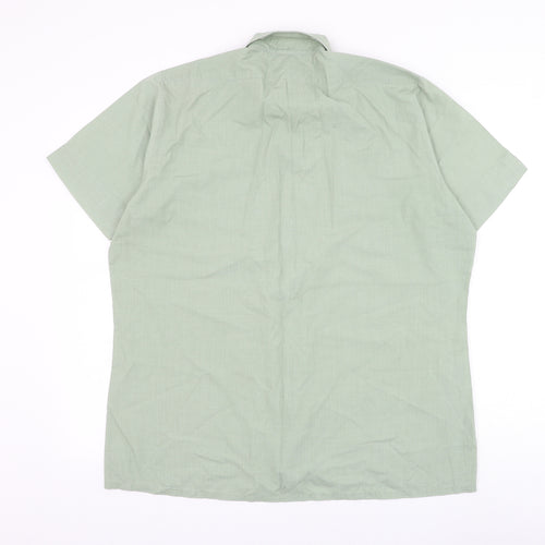 Keynote Mens Green Polyester Button-Up Size 16.5 Collared Button