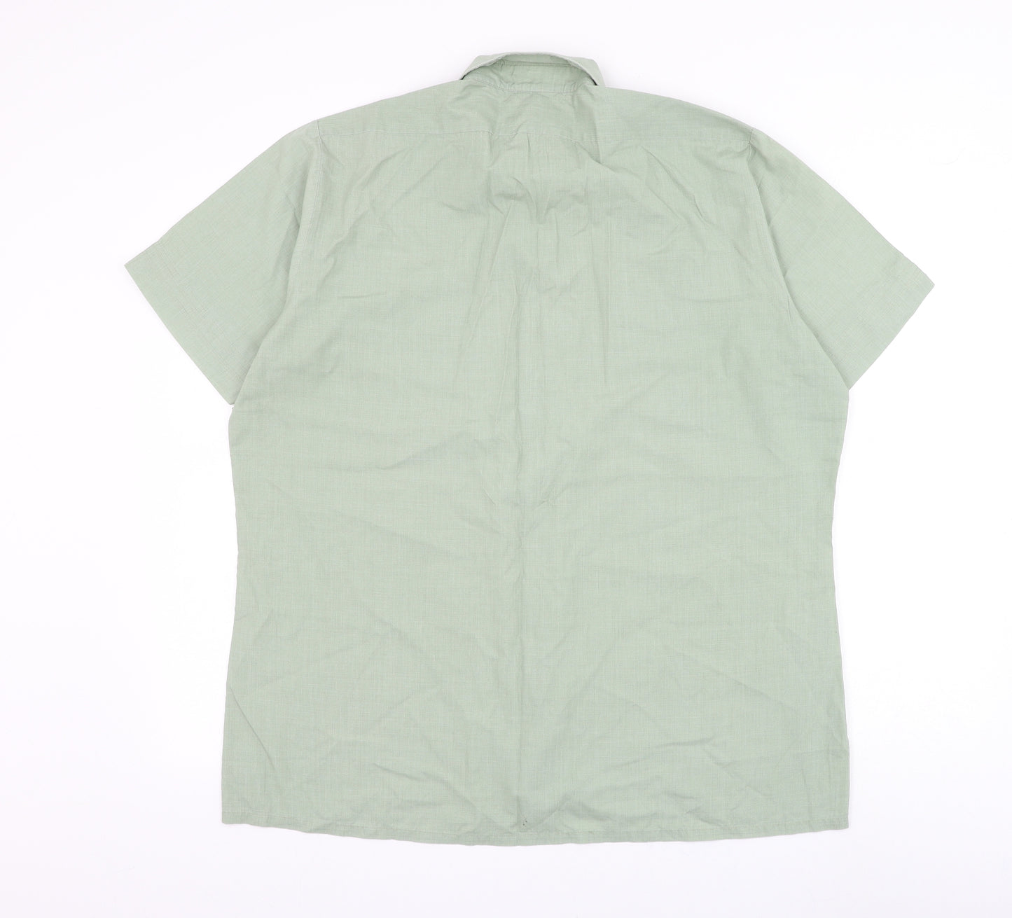 Keynote Mens Green Polyester Button-Up Size 16.5 Collared Button