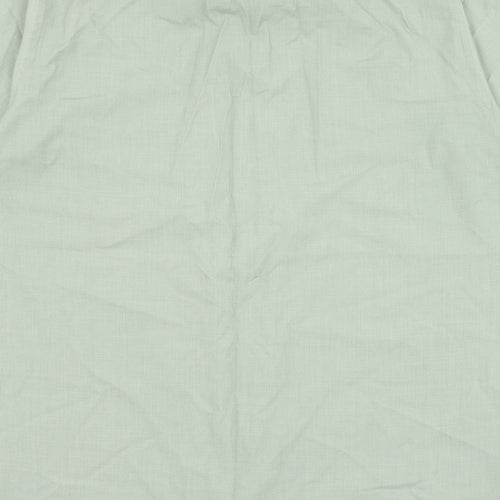 Keynote Mens Green Polyester Button-Up Size 16.5 Collared Button