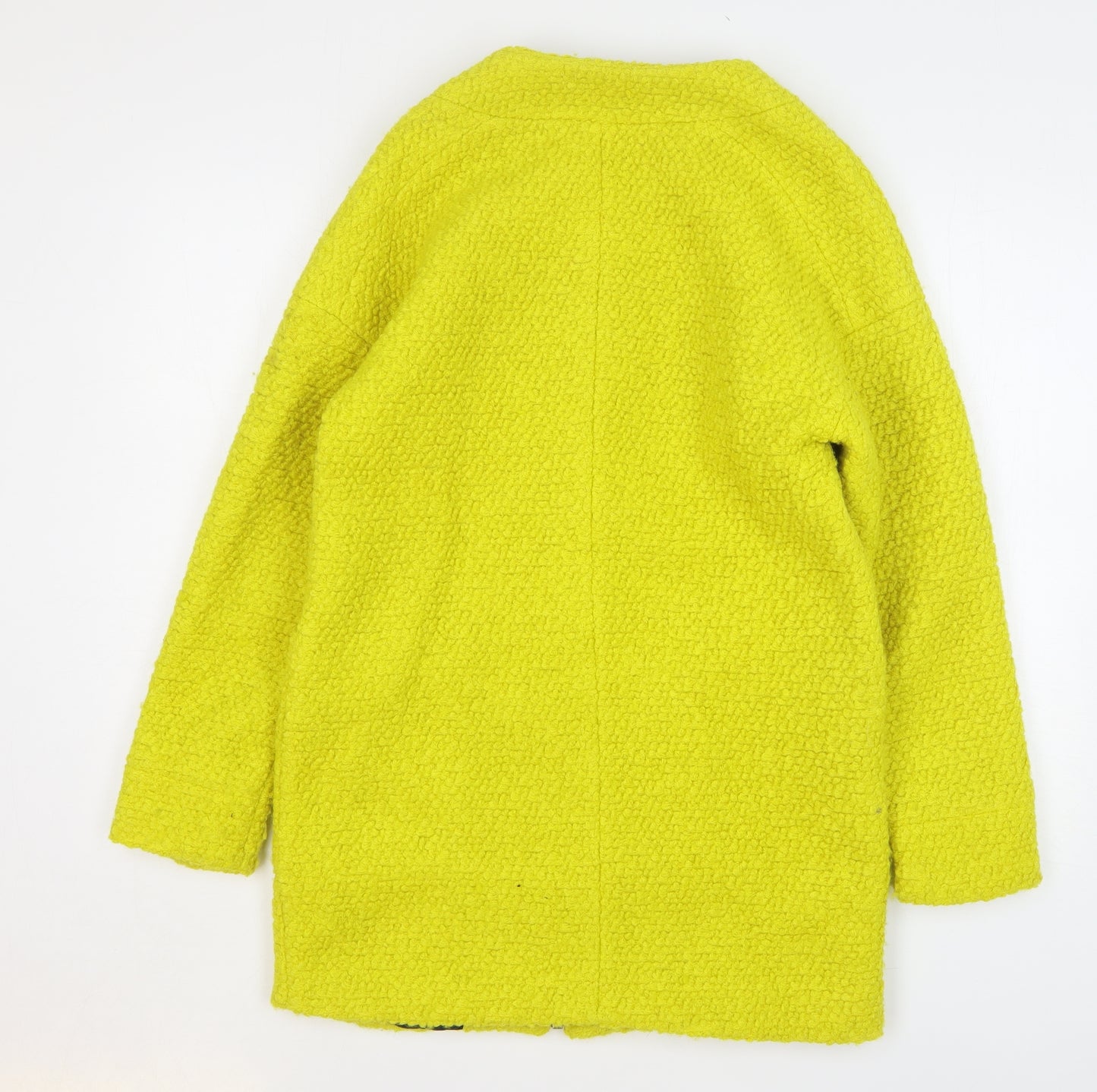 Zara Womens Green Overcoat Coat Size S Zip