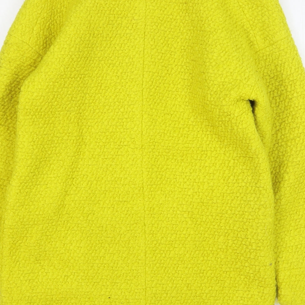 Zara Womens Green Overcoat Coat Size S Zip