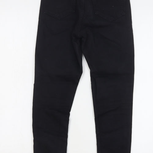 Topshop Womens Black Cotton Skinny Jeans Size 26 in L27 in Regular Button