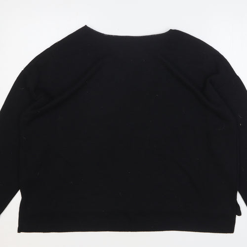 Primark Womens Black V-Neck Polyester Pullover Jumper Size 18