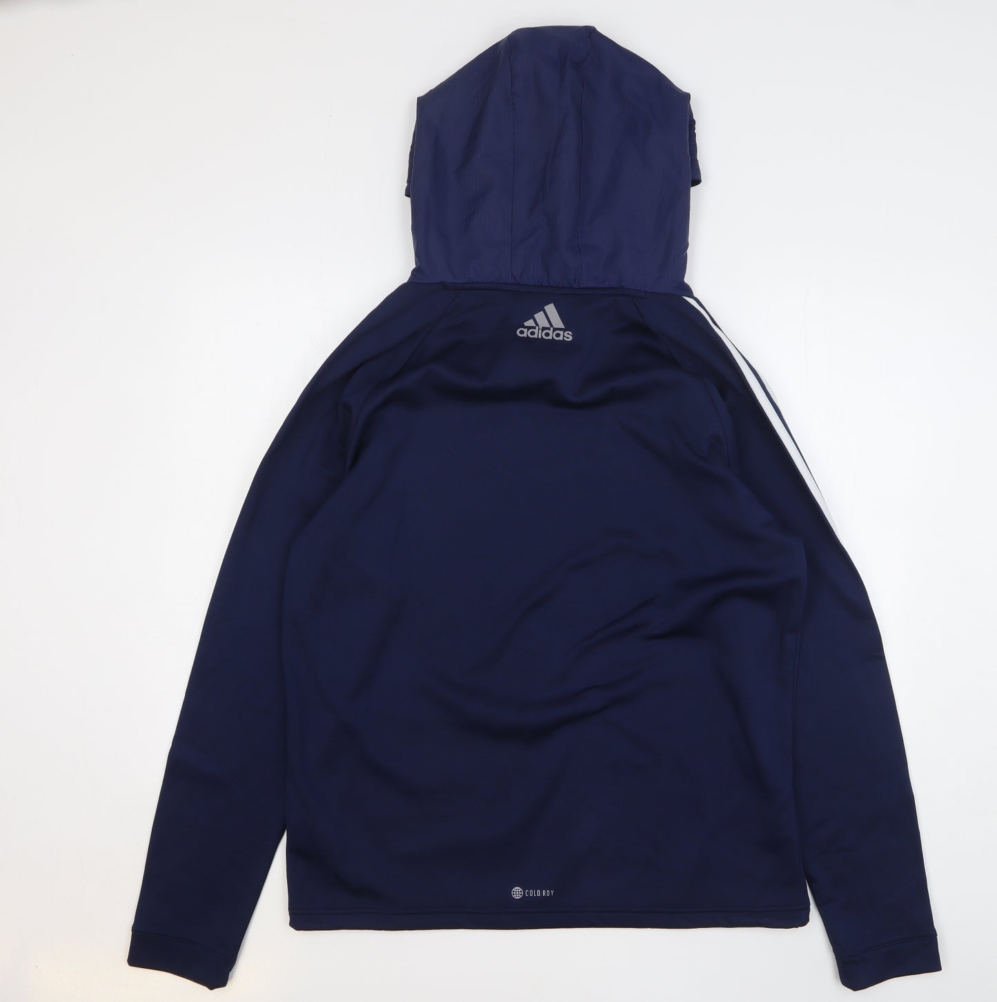 adidas Mens Blue Polyester Pullover Hoodie Size L