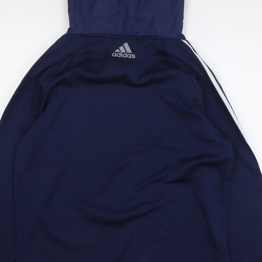 adidas Mens Blue Polyester Pullover Hoodie Size L