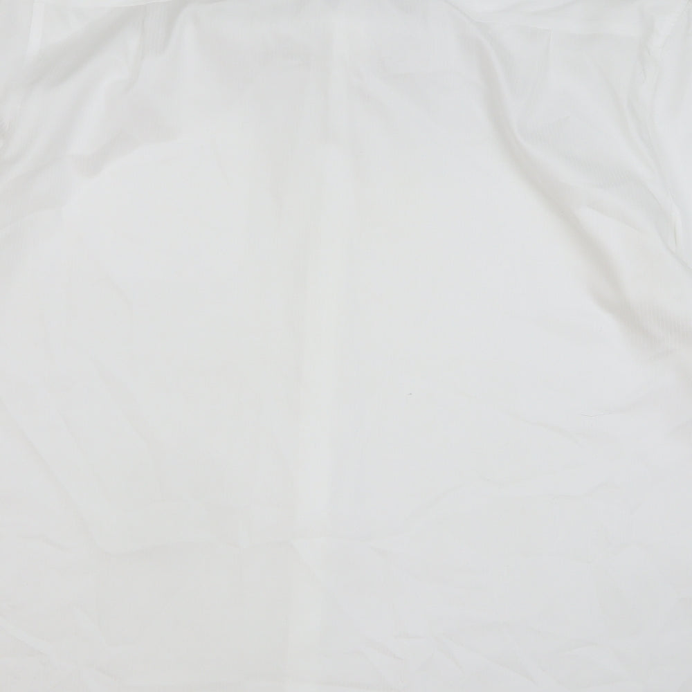 Marks and Spencer Mens White Striped Cotton Dress Shirt Size 18.5 Collared Button