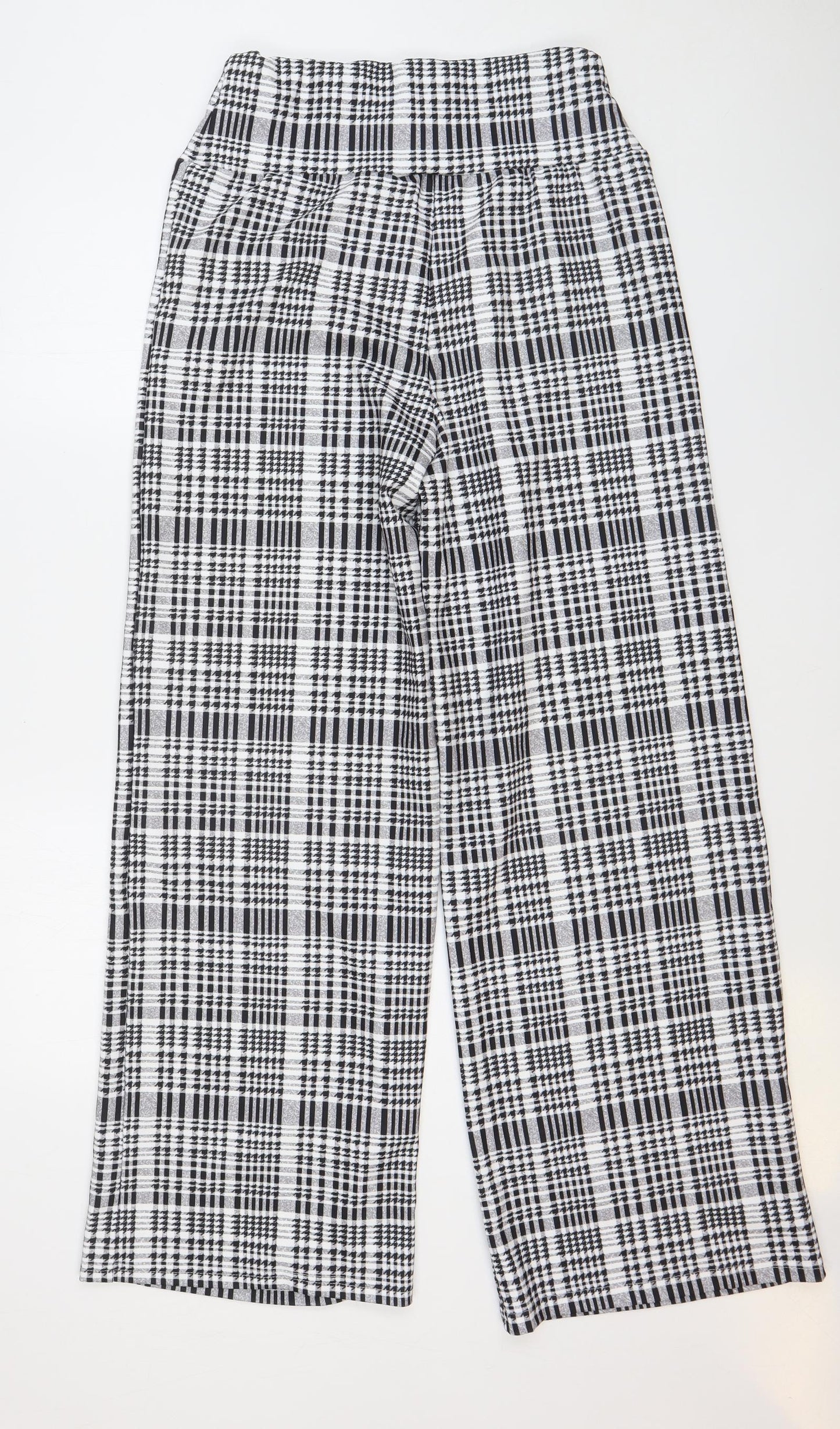 SheIn Womens Black Plaid Polyester Trousers Size L L33 in Regular