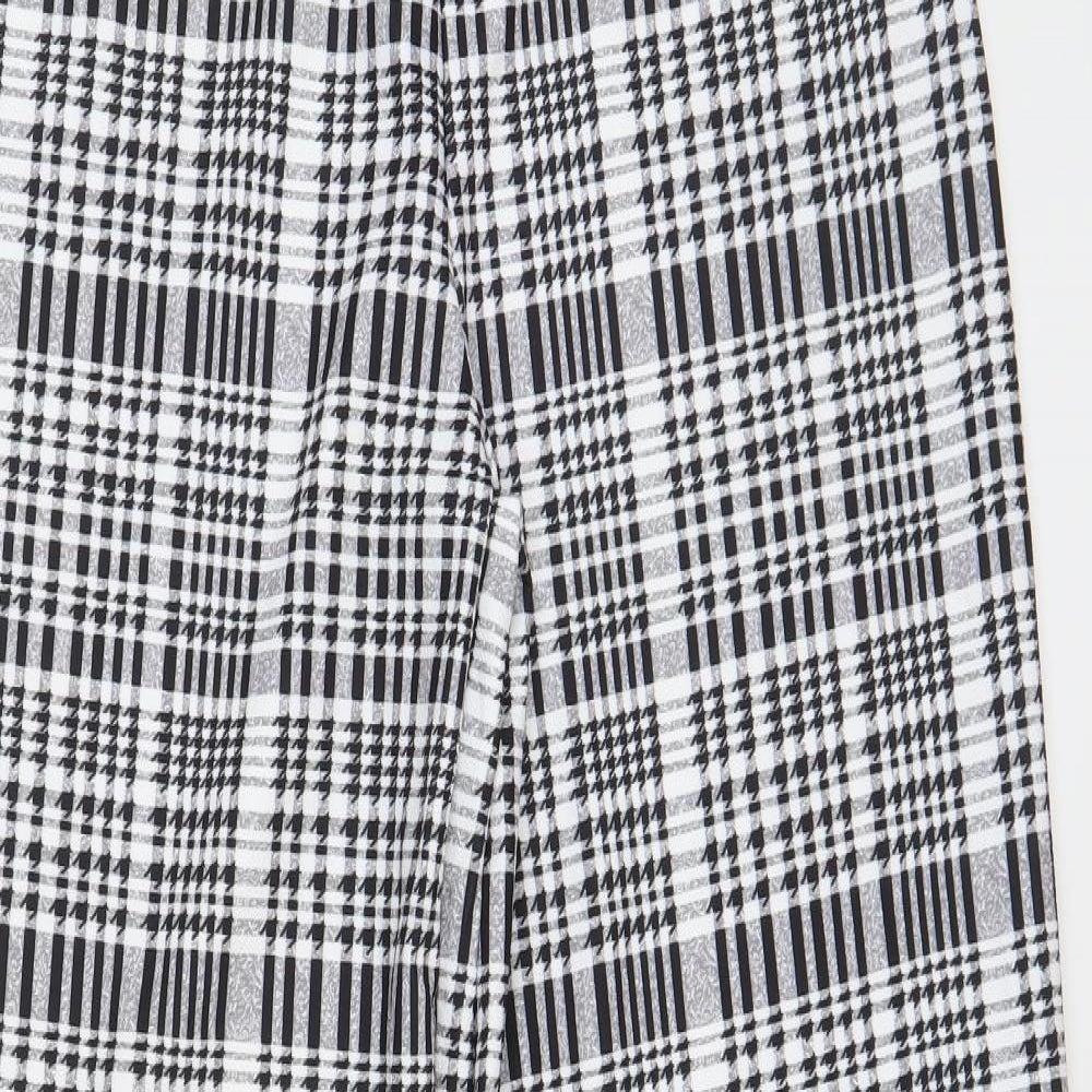 SheIn Womens Black Plaid Polyester Trousers Size L L33 in Regular