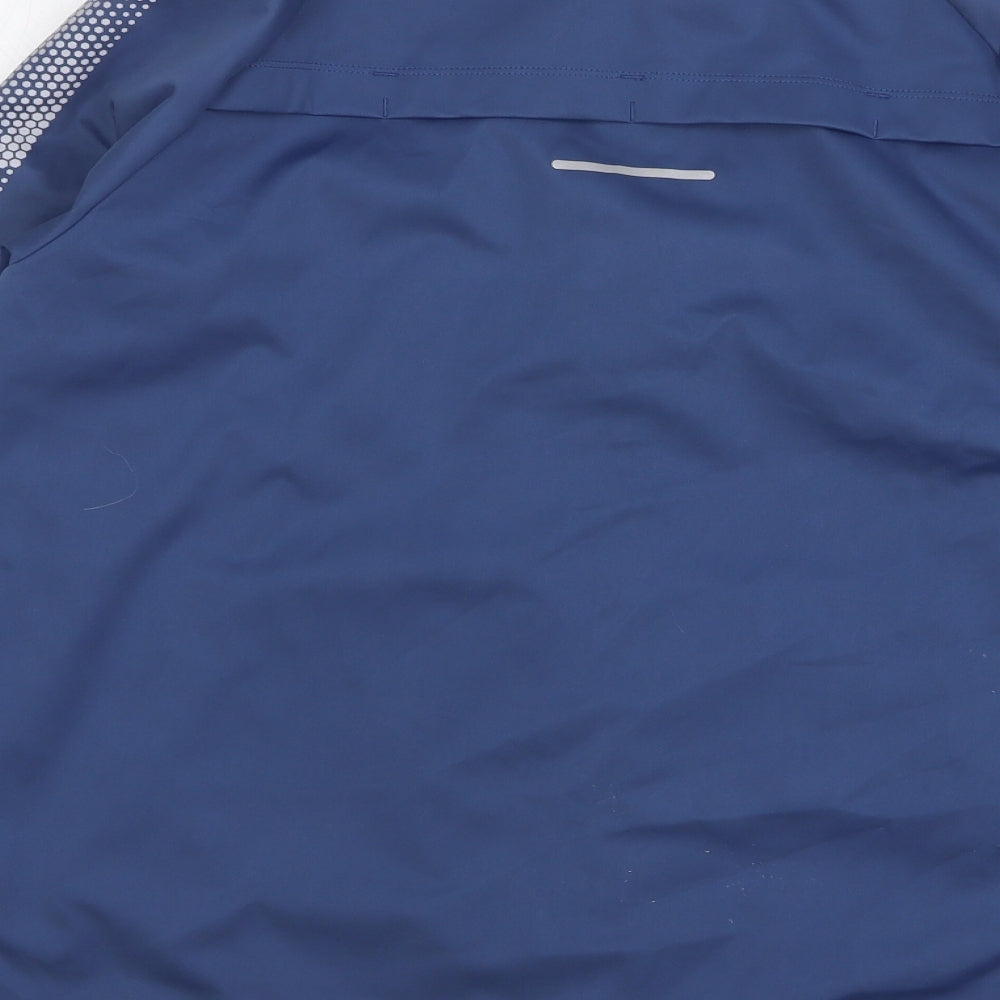 ASICS Mens Blue Geometric Windbreaker Jacket Size XL Zip
