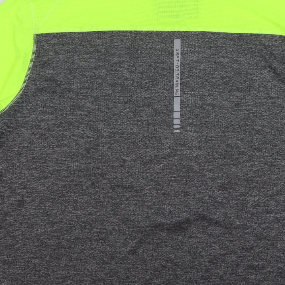 Workout Mens Green Polyester Basic T-Shirt Size 2XL Round Neck Pullover