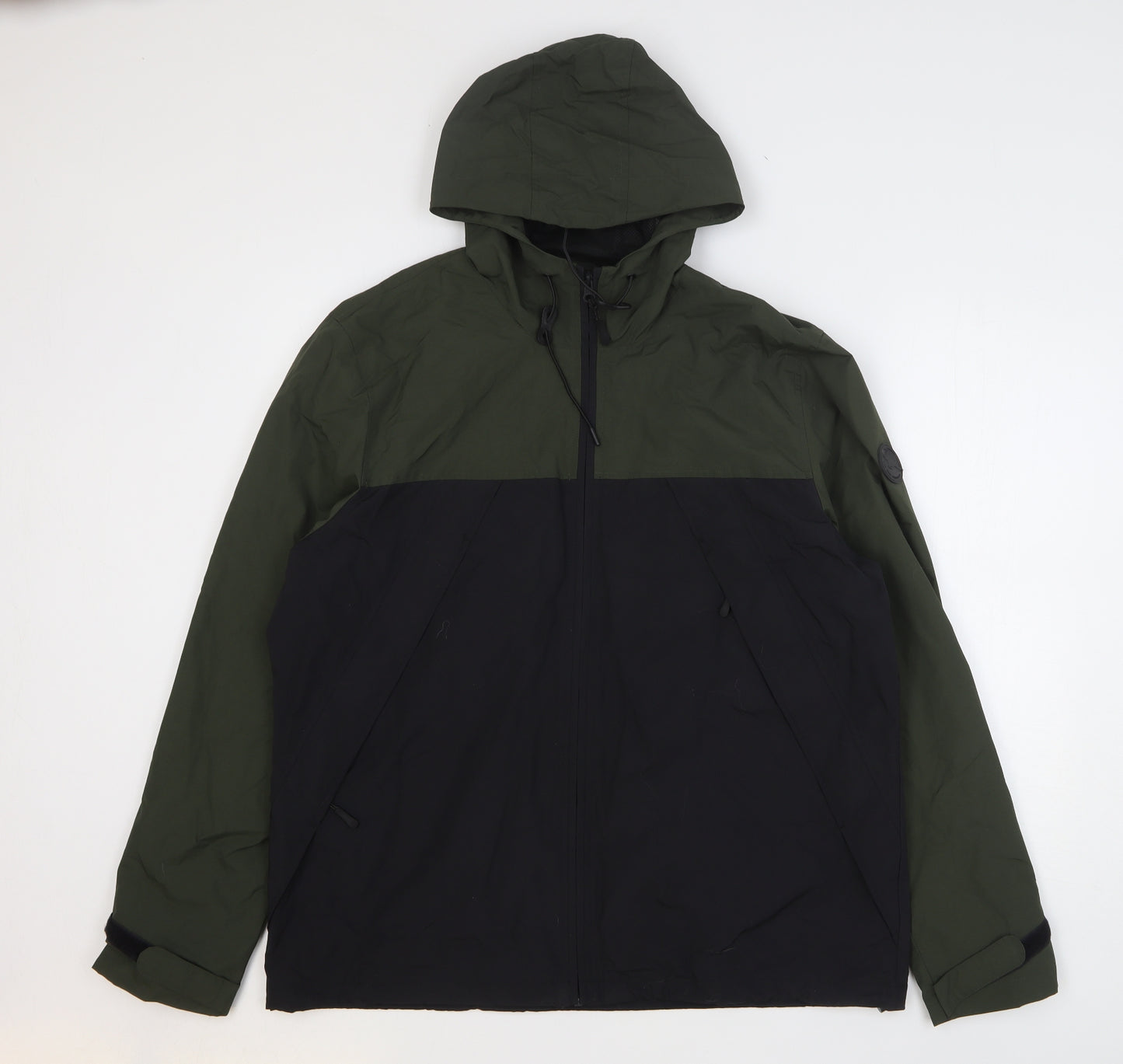 F&F Mens Green Rain Coat Coat Size XL Zip