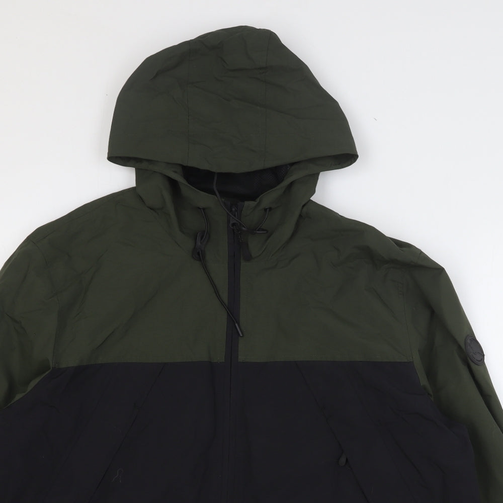 F&F Mens Green Rain Coat Coat Size XL Zip