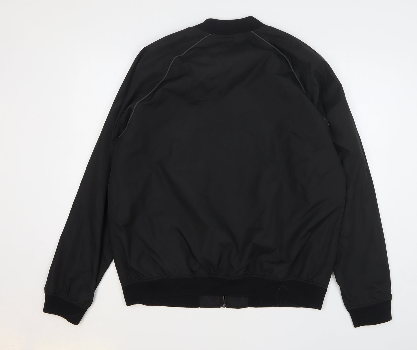Bershka Mens Black Bomber Jacket Jacket Size XL Zip