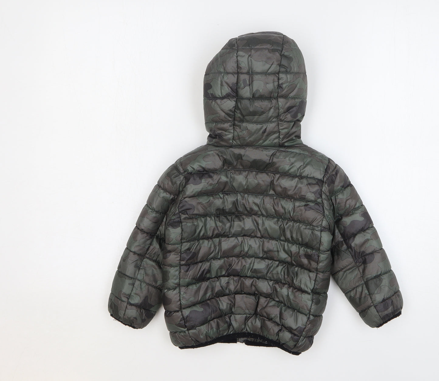 NEXT Boys Green Camouflage Puffer Jacket Jacket Size 2-3 Years Zip