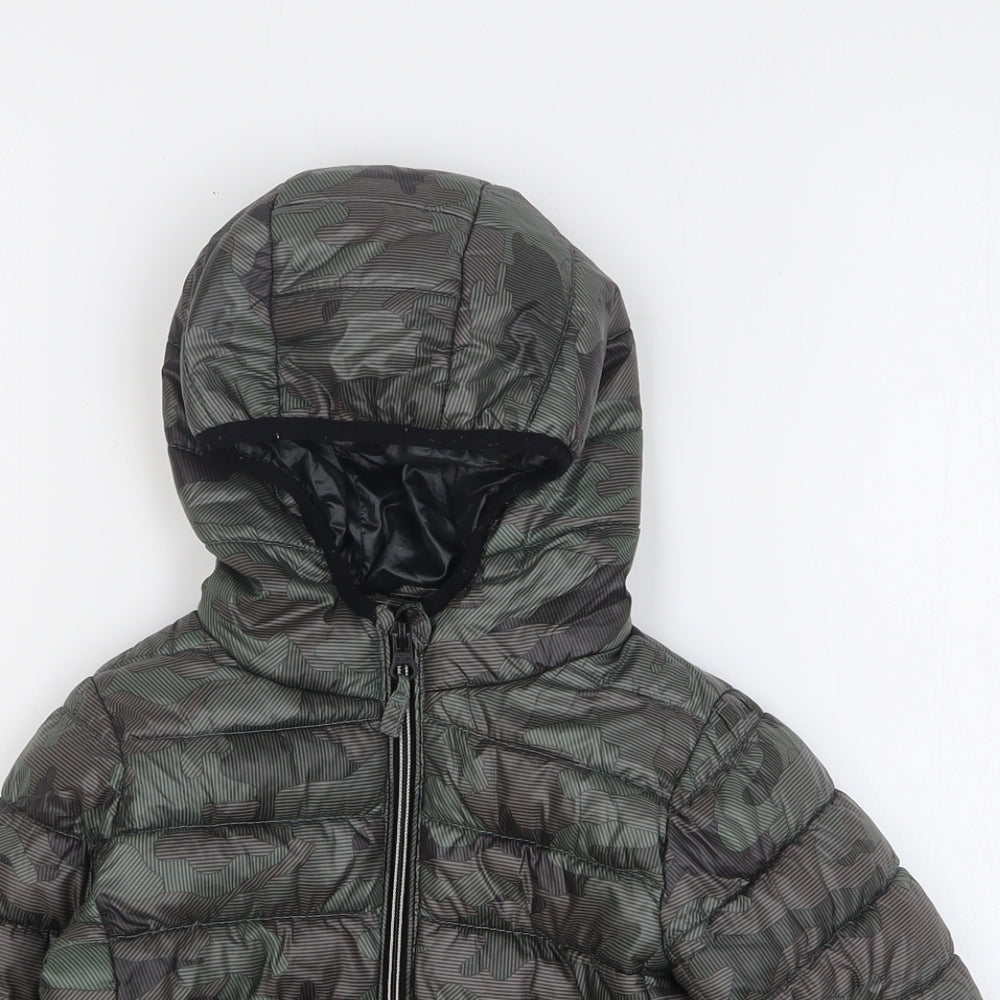 NEXT Boys Green Camouflage Puffer Jacket Jacket Size 2-3 Years Zip