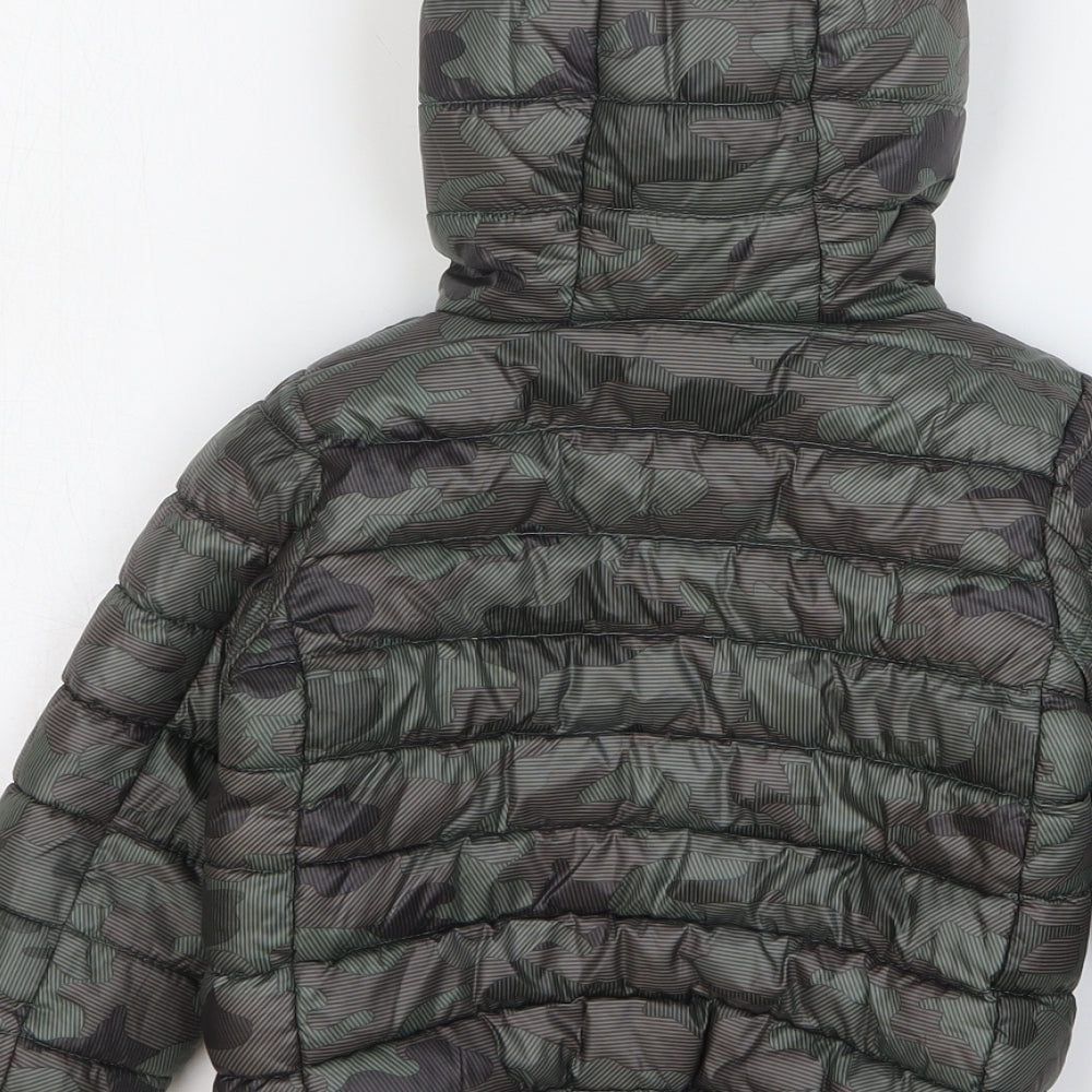 NEXT Boys Green Camouflage Puffer Jacket Jacket Size 2-3 Years Zip