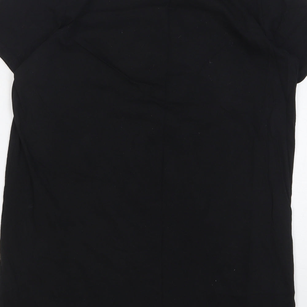 Primark Boys Black Floral Cotton Basic T-Shirt Size 14-15 Years Round Neck Pullover - Palm Springs