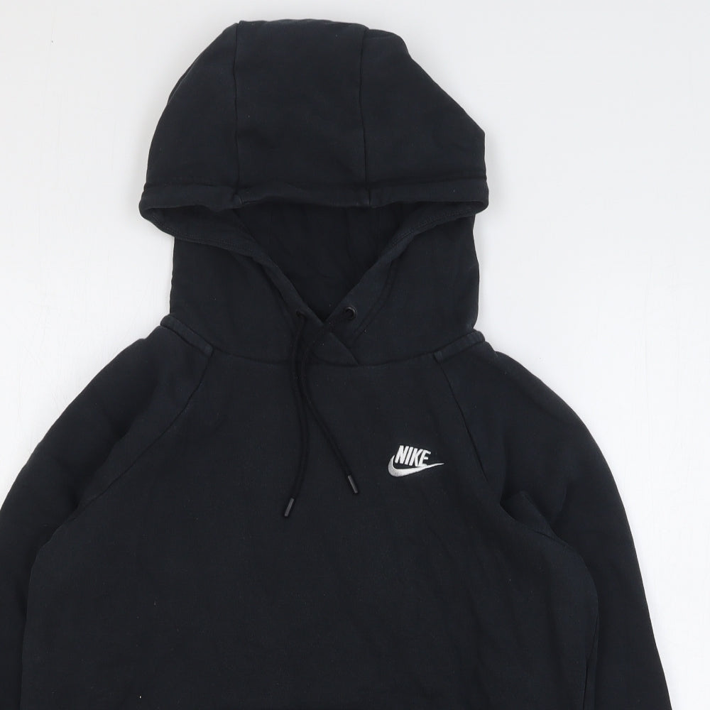Nike Womens Black Cotton Pullover Hoodie Size S Pullover