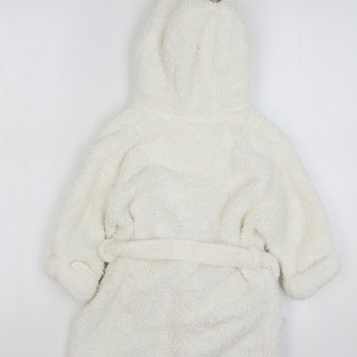 NEXT Girls White Solid Polyester Kimono Gown Size 18-24 Months Tie
