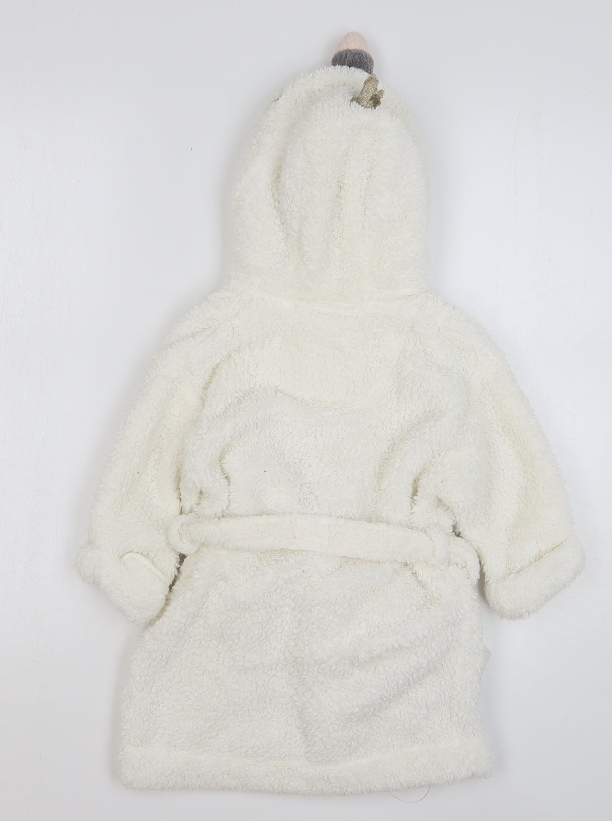 NEXT Girls White Solid Polyester Kimono Gown Size 18-24 Months Tie