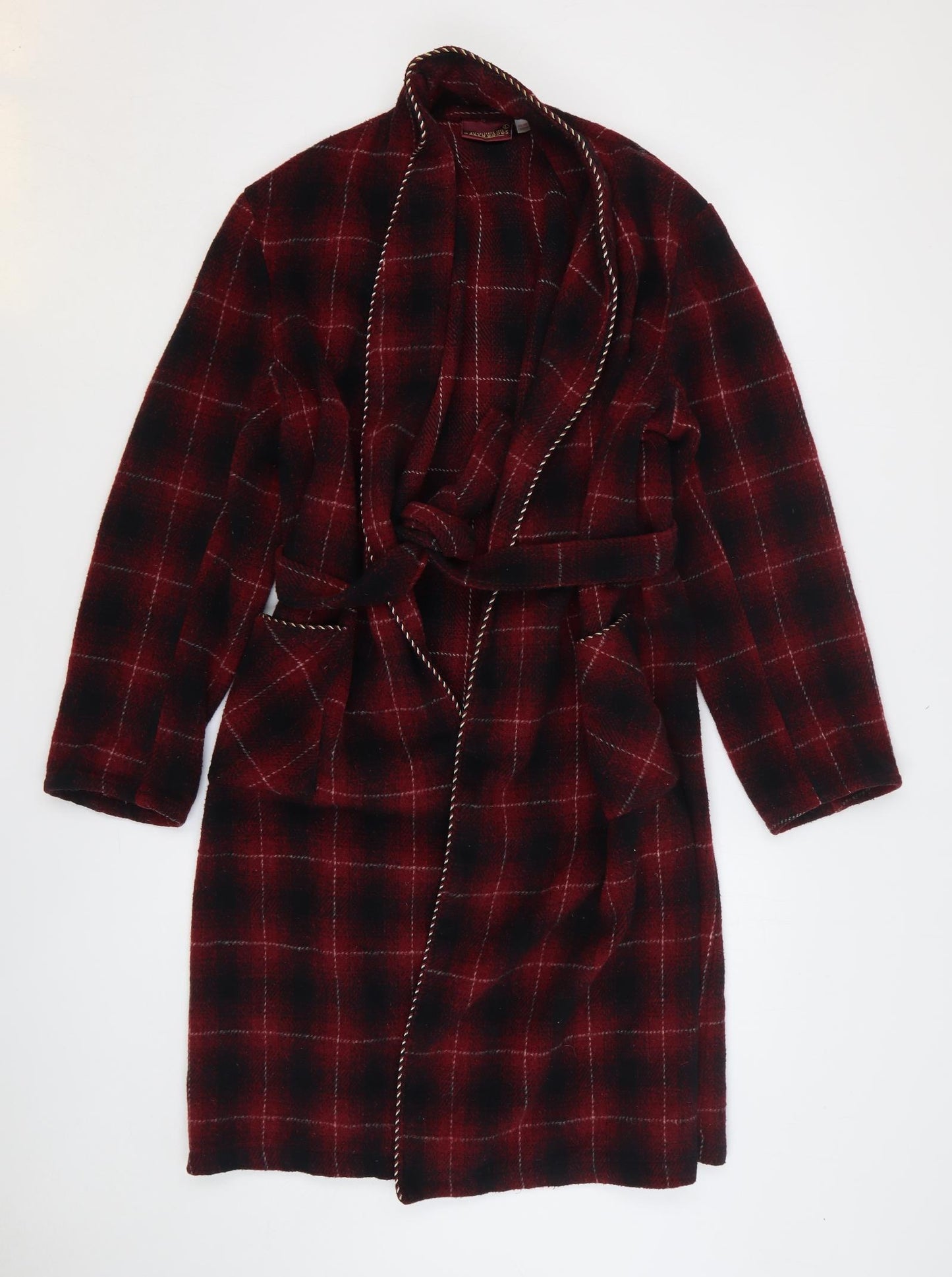 Cedar Wood State Mens Red Plaid Wool Gown Size L Tie