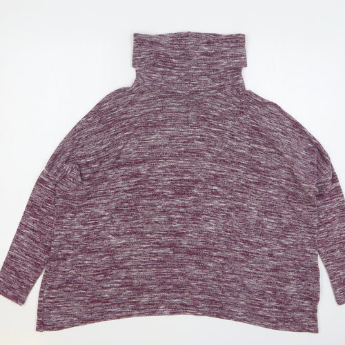 Primark Womens Purple Roll Neck Polyester Pullover Jumper Size 10