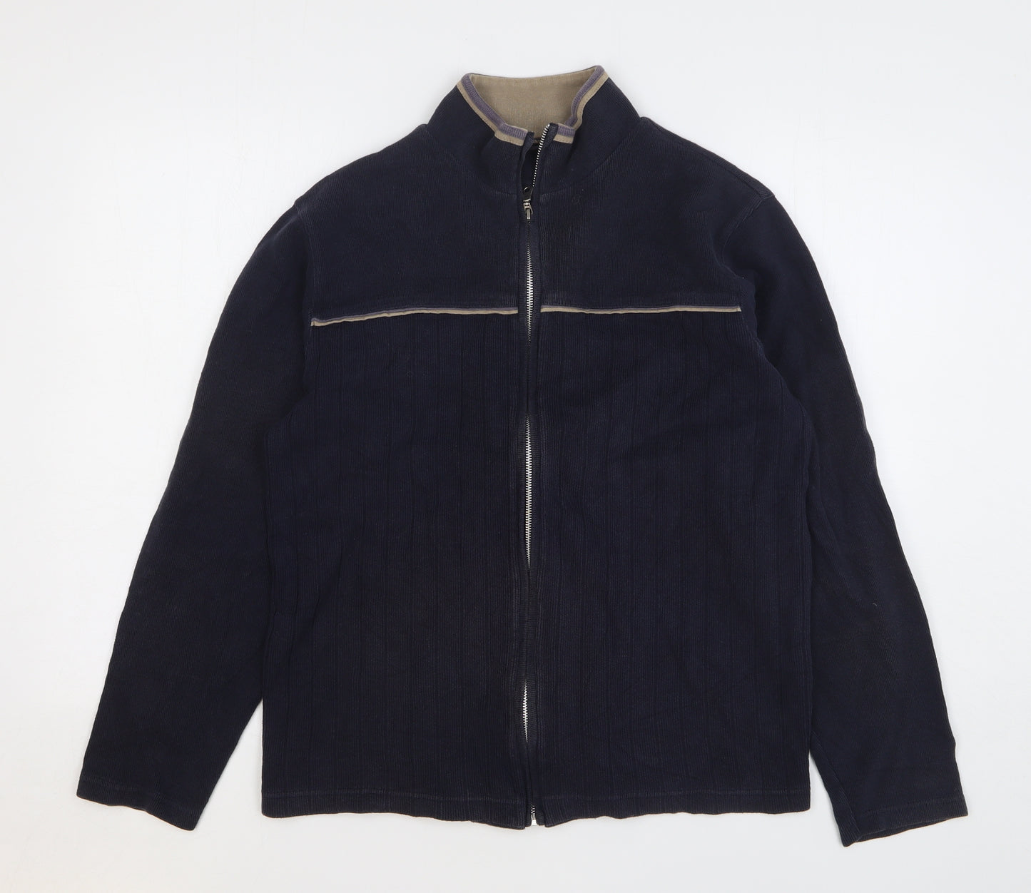 BHS Mens Blue Cotton Full Zip Sweatshirt Size M