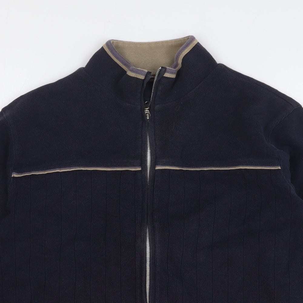 BHS Mens Blue Cotton Full Zip Sweatshirt Size M