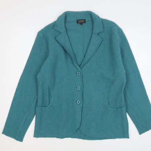 Paramour Womens Green Wool Jacket Blazer Size XL